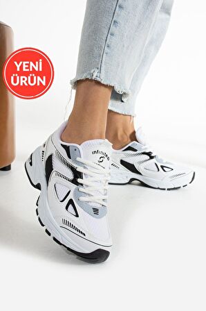 Beyaz-Siyah Günlük Sneaker Spor Ayakkabı