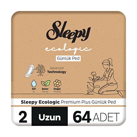 Sleepy Ecologic Premium Plus 64'lü Günlük Ped