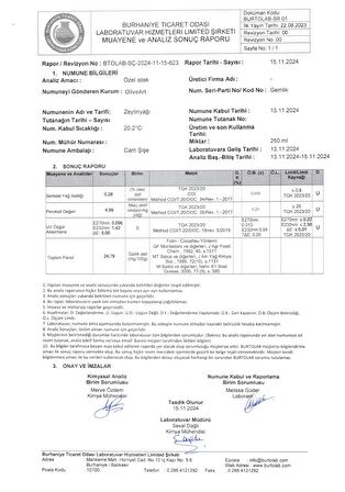 2024/25 5 Lt OliveArt Natürel Sızma Zeytinyağı Soğuk Sıkım Filtresiz 0,3 Asit