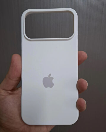 iPhone 17 PRO Uyumlu Silikon İçi Kadife Logolu Lansman Kılıf