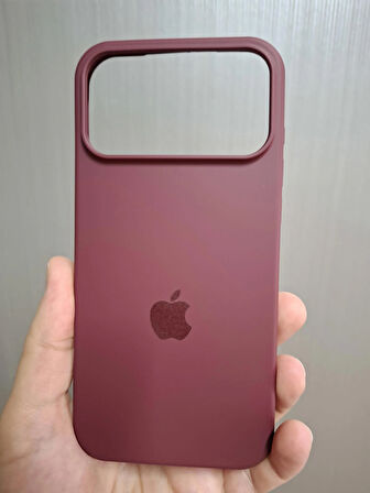 iPhone 17 PRO Uyumlu Silikon İçi Kadife Logolu Lansman Kılıf