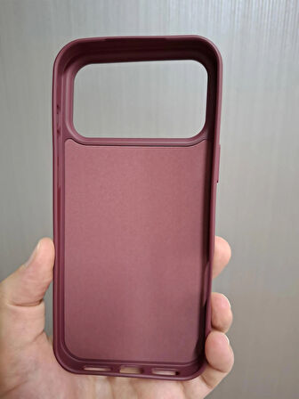 iPhone 17 PRO Uyumlu Silikon İçi Kadife Logolu Lansman Kılıf