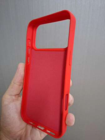 iPhone 17 PRO Uyumlu Silikon İçi Kadife Logolu Lansman Kılıf