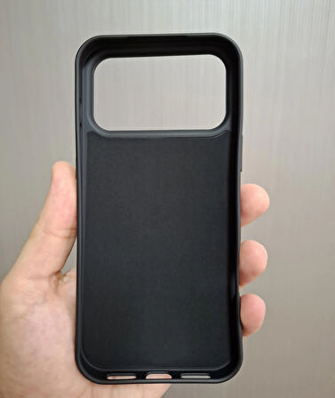iPhone 17 PRO Uyumlu Silikon İçi Kadife Logolu Lansman Kılıf