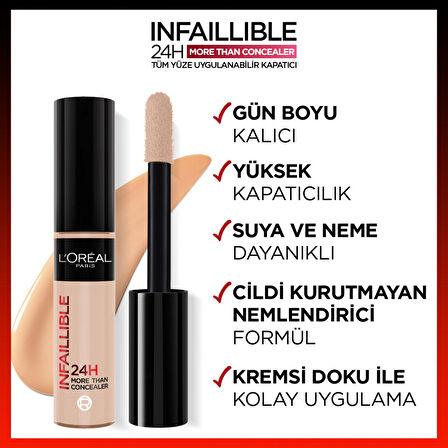 L'Oréal Paris Infaillible 24H Tüm Yüze Uygulanabilir Kapatıcı - 322 Ivory