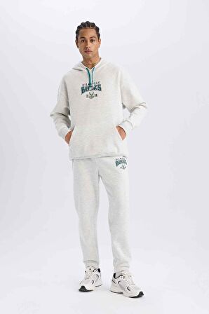 DeFactoFit NBA Milwaukee Bucks Kalın Jogger Eşofman Altı Standart Fit Beli Bağcıklı Cepli D6701AX25SPGR421