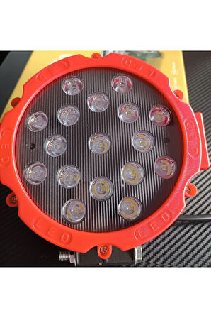 OffRoad Led Projektör Spot Delici 17Led 51W 6500K 1 ADET 12V 24V sis lambası kamyon tekne SUV ATV