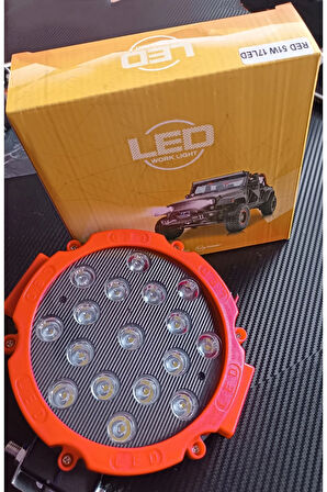 OffRoad Led Projektör Spot Delici 17Led 51W 6500K 1 ADET 12V 24V sis lambası kamyon tekne SUV ATV