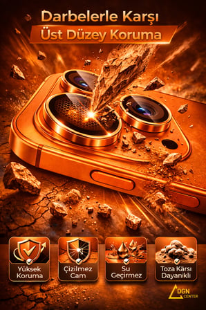 iPhone 17 Pro Uyumlu Premium Tam Kamera Koruma