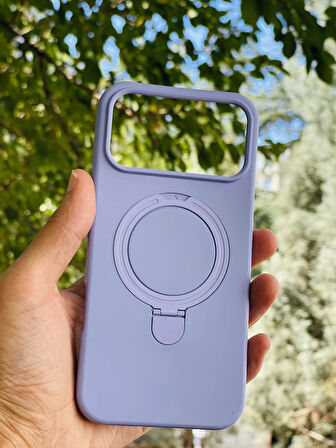 Apple iPhone 17 Pro Max Kılıf MgSafe Özellikli Standlı Pastel Renkler Azn-Reggal