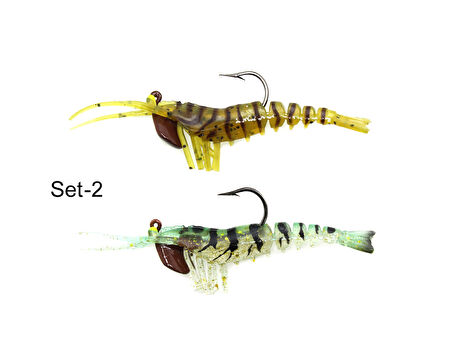 Captain 3048 Magic Shrimp 2li SET 3D Silikon Karides 50mm 3.7gr Suni Yem 3