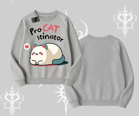 Paws Off Yazılı Kedi Baskılı Streetwear Biskilet Sweatshirt