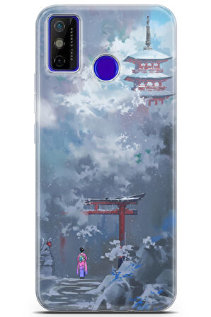 Tecno Spark 6 Go uyumlu Girls 37 HQ Baskı Kimono Kış ve Tapınak