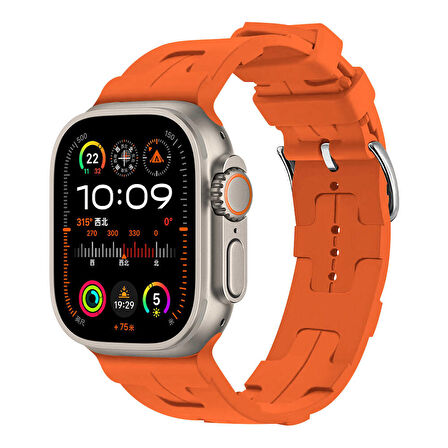 Gpack Apple Watch Series 3 4 5 44mm Uyumlu  Kordon Katman Görünüm Spor Silikon KRD92