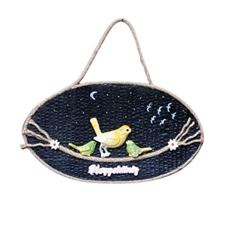 Uretti - Fatma 4830 6185 El Yapımı Kuş Objeli Duvar Süsü