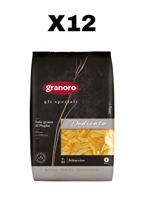 12 Adet 500g Dedicato Fettuccine Makarna