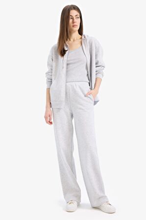 DeFacto Straight Fit Kalın Eşofman Altı Cepli Yüksek Bel B8571AX25SPGR93