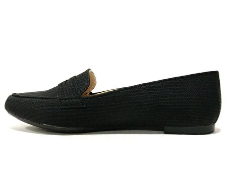 Sedef Siyah Loafer Anatomik Babet