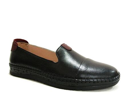Ayaktrend Siyah Loafer Hakiki Deri Anatomik Ayakkabı