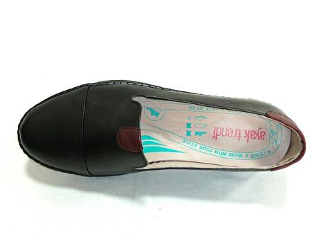 Ayaktrend Siyah Loafer Hakiki Deri Anatomik Ayakkabı