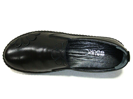 Burç Siyah Loafer Hakiki Deri Anatomik Ayakkabı