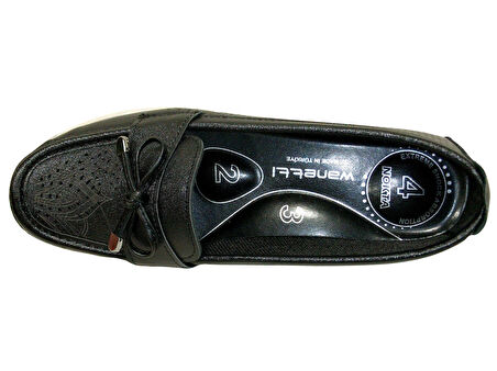Wanetti Siyah 4 Nokta Comfort Anatomik Dolgu Topuk Ayakkabı