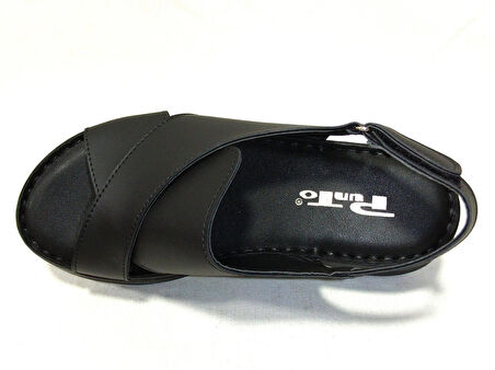 Punto Siyah Cırtlı Anatomik Comfort Sandalet