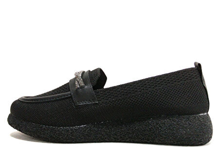 Ventes Siyah Pırlanta Taşlı Comfort Anatomik Ayakkabı