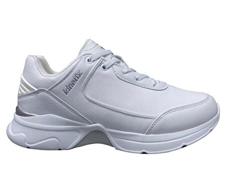 Kinetix Beyaz Gümüş Sneakers Bağcıklı Spor Ayakkabı