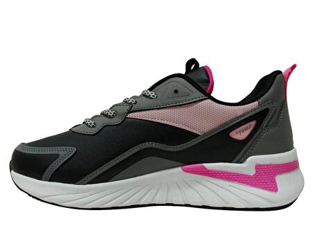 Jump Siyah Pembe Fuşya Sneakers Bağcıklı Spor Ayakkabı