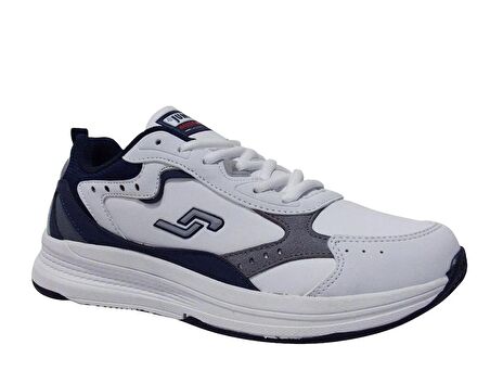 Jump Beyaz Lacivert Gri Bağcıklı Running Sneakers Spor Ayakkabı