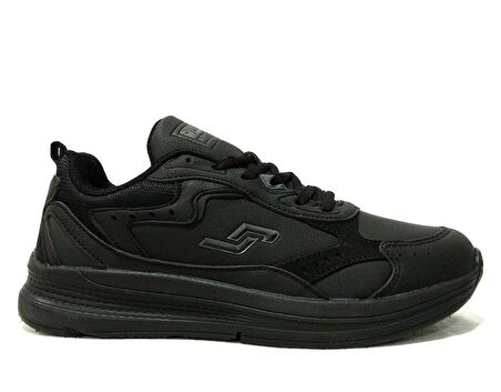 Jump Siyah Gri Bağcıklı Running Sneakers Spor Ayakkabı