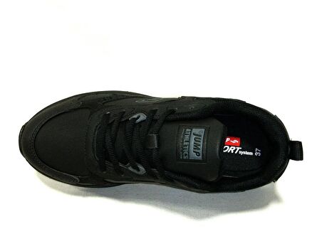 Jump Siyah Gri Bağcıklı Running Sneakers Spor Ayakkabı