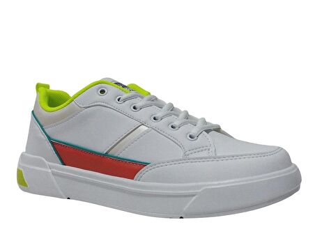 Jump Beyaz Fosfor Turuncu Bağcıklı Athletics Sneakers Spor Ayakkabı