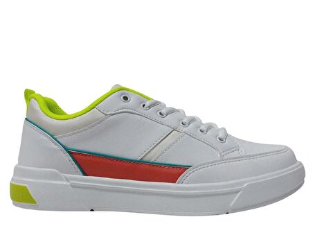 Jump Beyaz Fosfor Turuncu Bağcıklı Athletics Sneakers Spor Ayakkabı