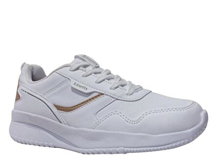 Kinetix Beyaz Altın Bağcıklı Running Sneakers Spor Ayakkabı