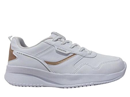 Kinetix Beyaz Altın Bağcıklı Running Sneakers Spor Ayakkabı
