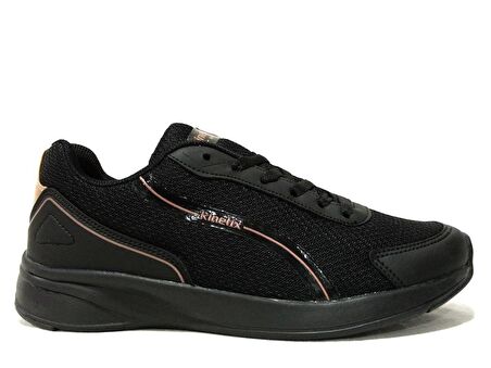 Kinetix Siyah Altın Bağcıklı Sneakers Spor Ayakkabı