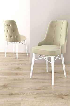 Rovena Mona Beyaz 80x132 Açılabilir Mdf Mutfak Masası Takımı 4 Adet Sandalye