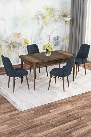 Rovena Mona Barok 80x132 Açılabilir Mdf Mutfak Masası Takımı 4 Adet Sandalye