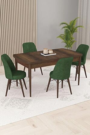 Rovena Kaf Barok 80x132 Açılabilir Suntalam Yemek Odası Takımı 4 Adet Sandalye