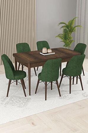 Rovena Kaf Barok 80x132 Açılabilir Suntalam Yemek Odası Takımı 6 Adet Sandalye