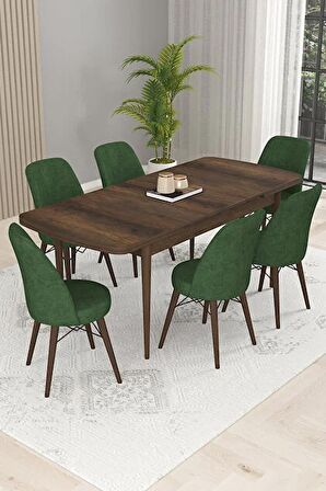 Rovena Kaf Barok 80x132 Açılabilir Suntalam Yemek Odası Takımı 6 Adet Sandalye