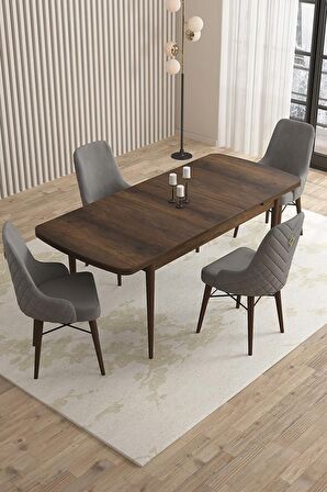 Rovena Queen Barok 80x132 Açılabilir Suntalam Yemek Odası Takımı 4 Adet Sandalye