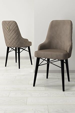 Rovena Queen Siyah Mermer 80x132 Açılabilir Suntalam Yemek Odası Takımı 6 Adet Sandalye
