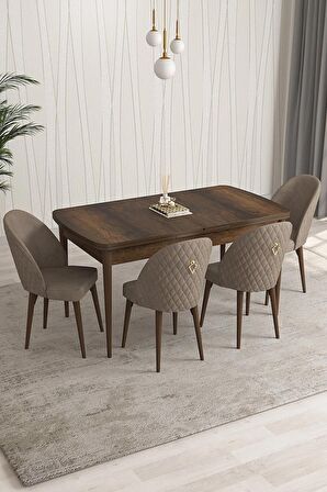 Rovena Modica Barok 80x132 Açılabilir Suntalam Yemek Odası Takımı 4 Adet Sandalye