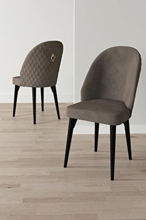 Rovena Modica Siyah Mermer 80x132 Açılabilir Suntalam Yemek Odası Takımı 4 Adet Sandalye