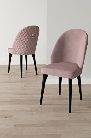 Rovena Modica Siyah Mermer 80x132 Açılabilir Suntalam Yemek Odası Takımı 4 Adet Sandalye