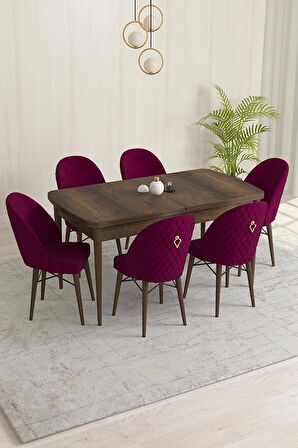 Rovena Olbia Barok 80x132 Açılabilir Suntalam Yemek Odası Takımı 6 Adet Sandalye