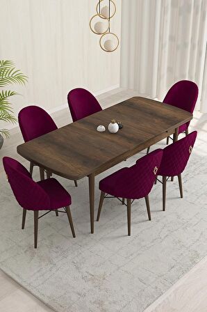 Rovena Olbia Barok 80x132 Açılabilir Suntalam Yemek Odası Takımı 6 Adet Sandalye